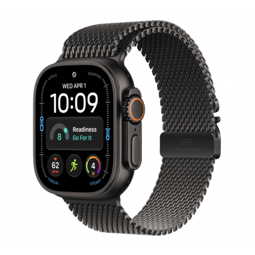 Apple Watch Ultra 4 GPS+Cellular, 49 мм, Black Titanium, Milanese Loop (Black)
